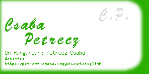 csaba petrecz business card